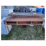 Antique Table - bar / Tool Bench Height 66'w
