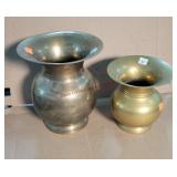 2- Brass Spitoons, 6' and 8'