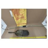 Military folding spade, bow & burpee sack