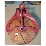 Antique 8.5' Wooden Pulley