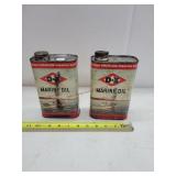 D-X Marine Oil Cans, Partially Full