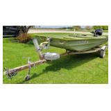 14ft Flatbottom Boat w/ Mercury 20HP Motor