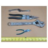 Crescent Wrench, Tin Snips, & Feeler Guage Set