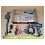 Heat Gun/Pipe Wrench/ElectricalTester, & More