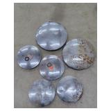 6- Vintage Lawn Tractor Hub Caps (2 Wheel Horse)