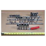 4 - Socket Rail Holders w/ Sockets