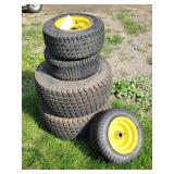 Set of 4 John Deere Lawn Tractor Tires & 1 new