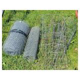 2- Spools of 24" Chicken Wire & Misc Tomato Cages