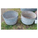 2- Galvenized Bushel Baskets