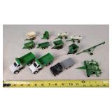 12 Pcs of 1/64 John Deere Trucks & Implements