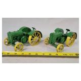 2 Cast Iron John Deere Tractors