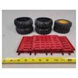 1/16 Tractor Tires & Metal Stake Sides