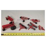 1/32 Vintage Red MM Tractor & 6 Implements