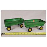 2- Played 1/16 John Deere Wagons - No tongues