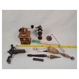 Antique Cherry Stoner, Coffee Grinder, & More