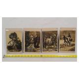 4- Vintage Native American Glass Art Panels 5x7