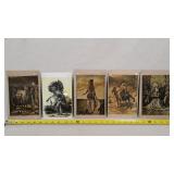 5- Vintage Native American Glass Art Panels 5x7