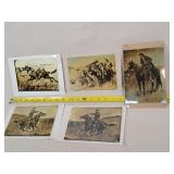 5- Vintage Cowboys Glass Art Panels 5x7
