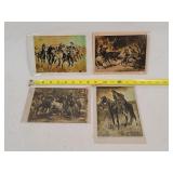4- Vintage Cowboys Glass Art Panels 5x7