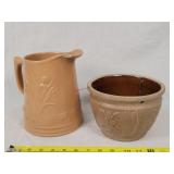 Red Wing Stoneware Planter & Pitcher - Chipped