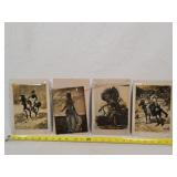 4- Vintage Native American Glass Art Panels 5x7