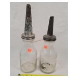 2- 1 Quart Antique Oil Bottles