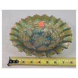 Northwood Grape & Cable 8' Green Ruffle Bowl