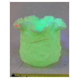 Fenton Custard Glass Vase 6't (Uranium Glow)
