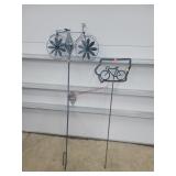 Iowa Garden Art & Bicycle Art Stake, 44' H