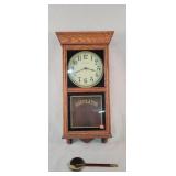 Oak Regulator Wall Clock, Battery, 12'W x 22'H