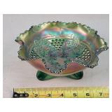 Fenton Green Carnival Grape Vine 8' Bowl