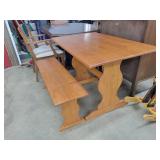 Pine Table w/ Bench , Table 28' x 43'
