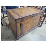 Unique Leather Covered Trunk,  36'W x 23'H x 19'D