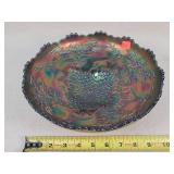 10' Fenton Carnival Glass Bowl - 'Stag and Holly'