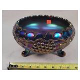 Northwood Grape & Cable Carnival Footed Bowl 8'