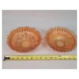 2- Marigold Carnival Glass 8' Bowls