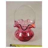 Fenton Cranberry Ruffle Basket 8't