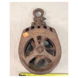 Antique 7' Iron Pulley