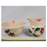 Watt Pottery 6' Pitcher & 7' Bowl - Nice