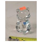 Fenton Glass 3.5' Bear - Blue Heart