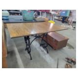Table on Vintage Sewing Machine Base 48'W x 30'H
