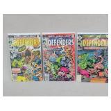 3- Vintage The Defenders Marvel Comic Books