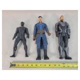 3- Action Figures Black Panther, Doctor Strange &