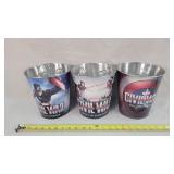 3- 8"t Marvel Captain America Popcorn Tins