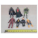 7- Action Figures - Batman, Robin, Flash