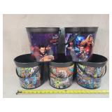 5 - 8"dia DC & Marvel Popcorn Buckets