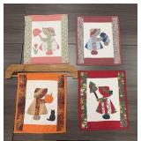 Sun Bonnet Sue with Wooden Hanger