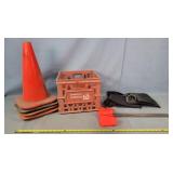 4 - Traffic Cones/storage Crate/flags & More