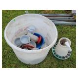 Feed Tub With Poultry Feeders / Waterers