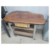 Live Edge Walnut Topped Rolling Table 26x42